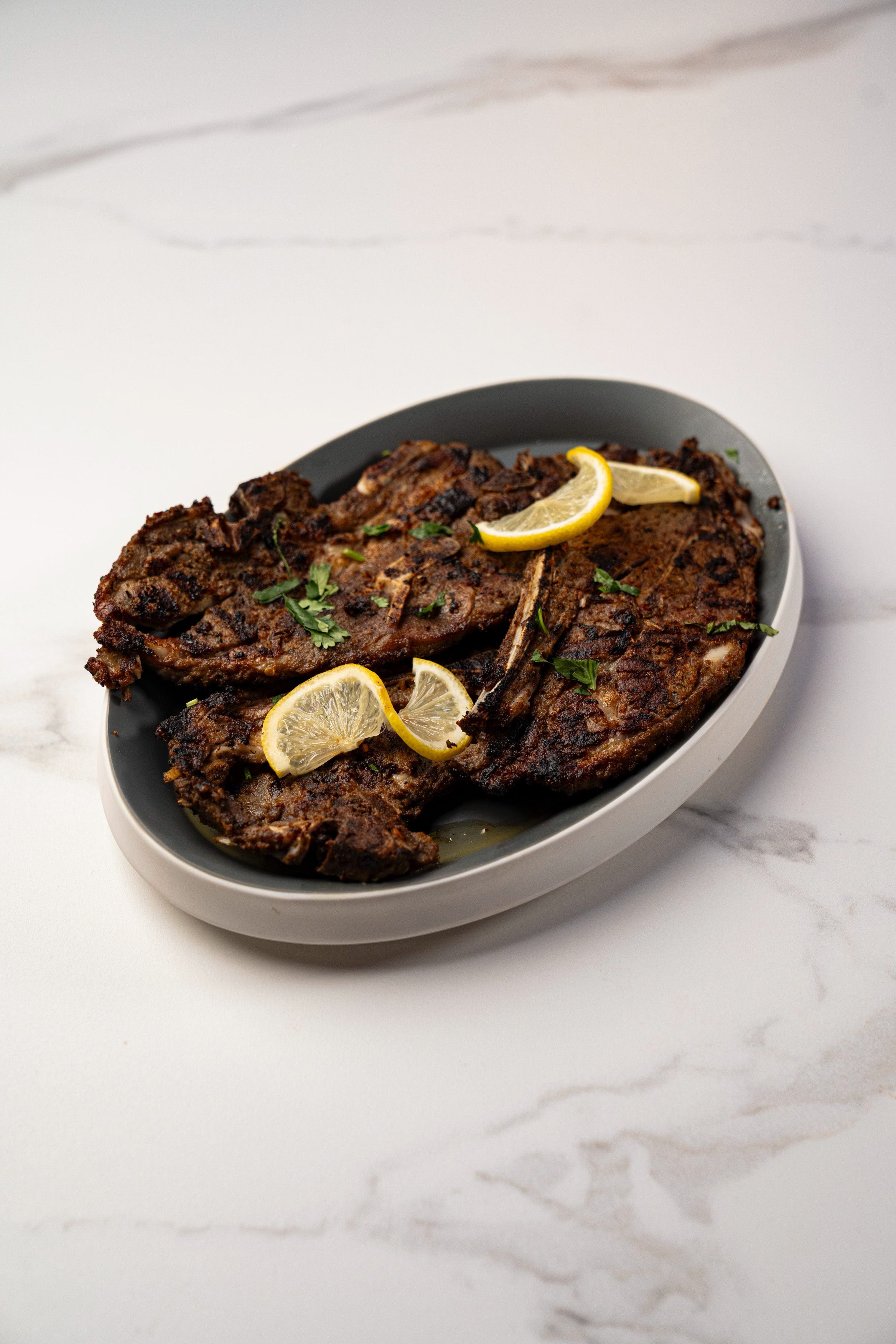 Grilled halal lamb chops